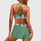 Janelle - Rayé Bikini Taille Haute