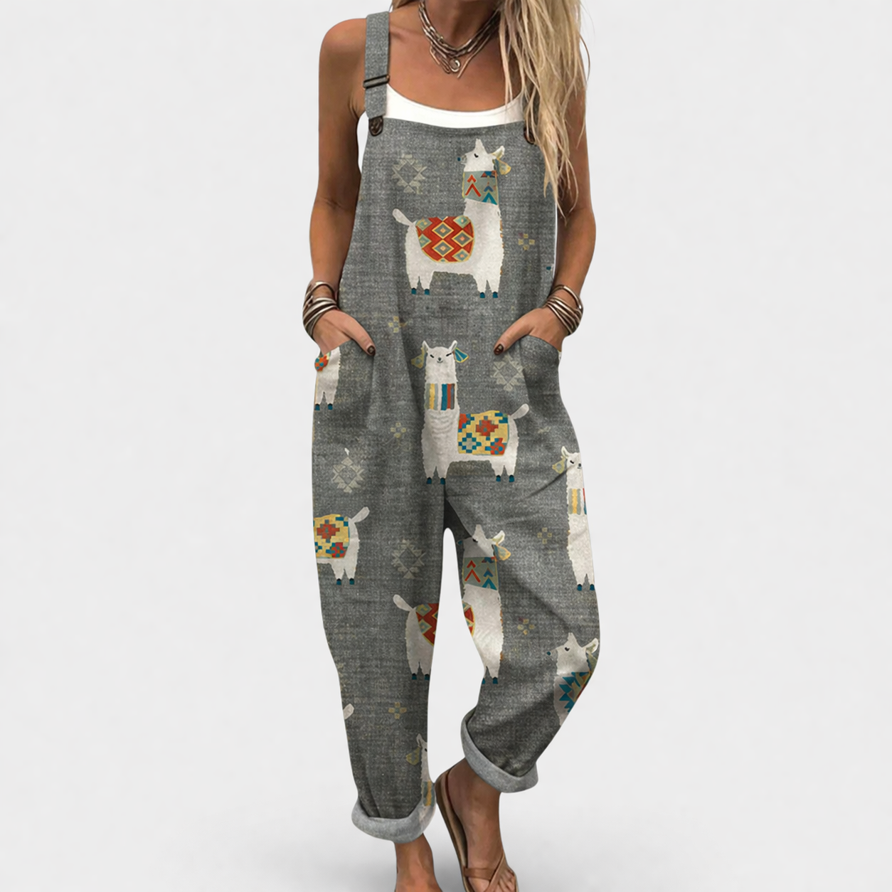 Confortable Salopette à Motifs