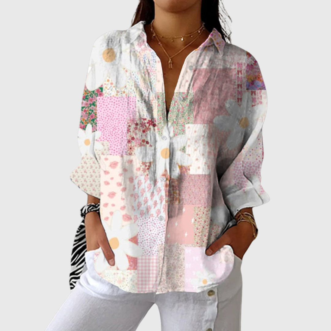Blouse colorée à imprimé léger