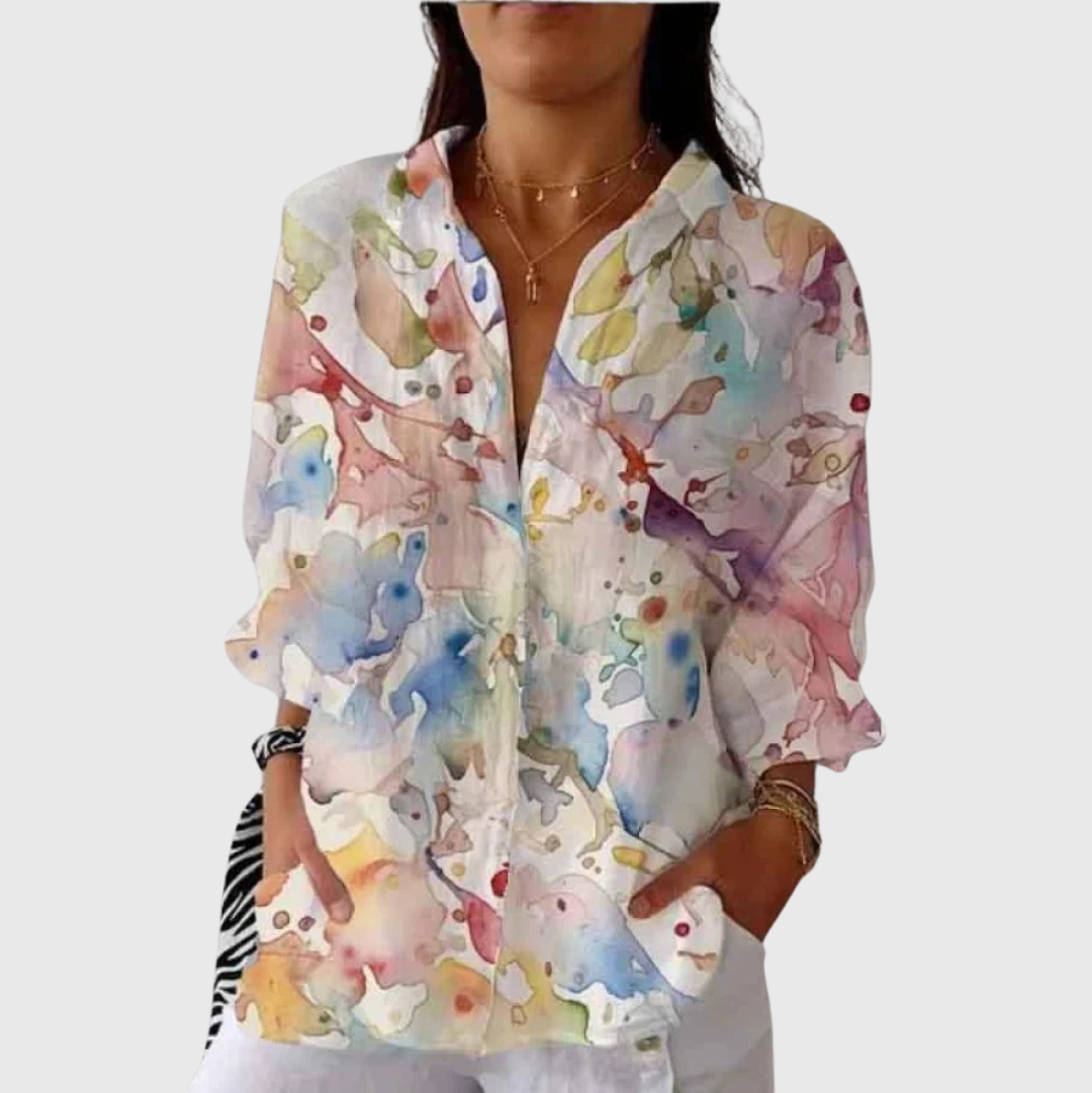 Blouse légère et vibrante à motifs