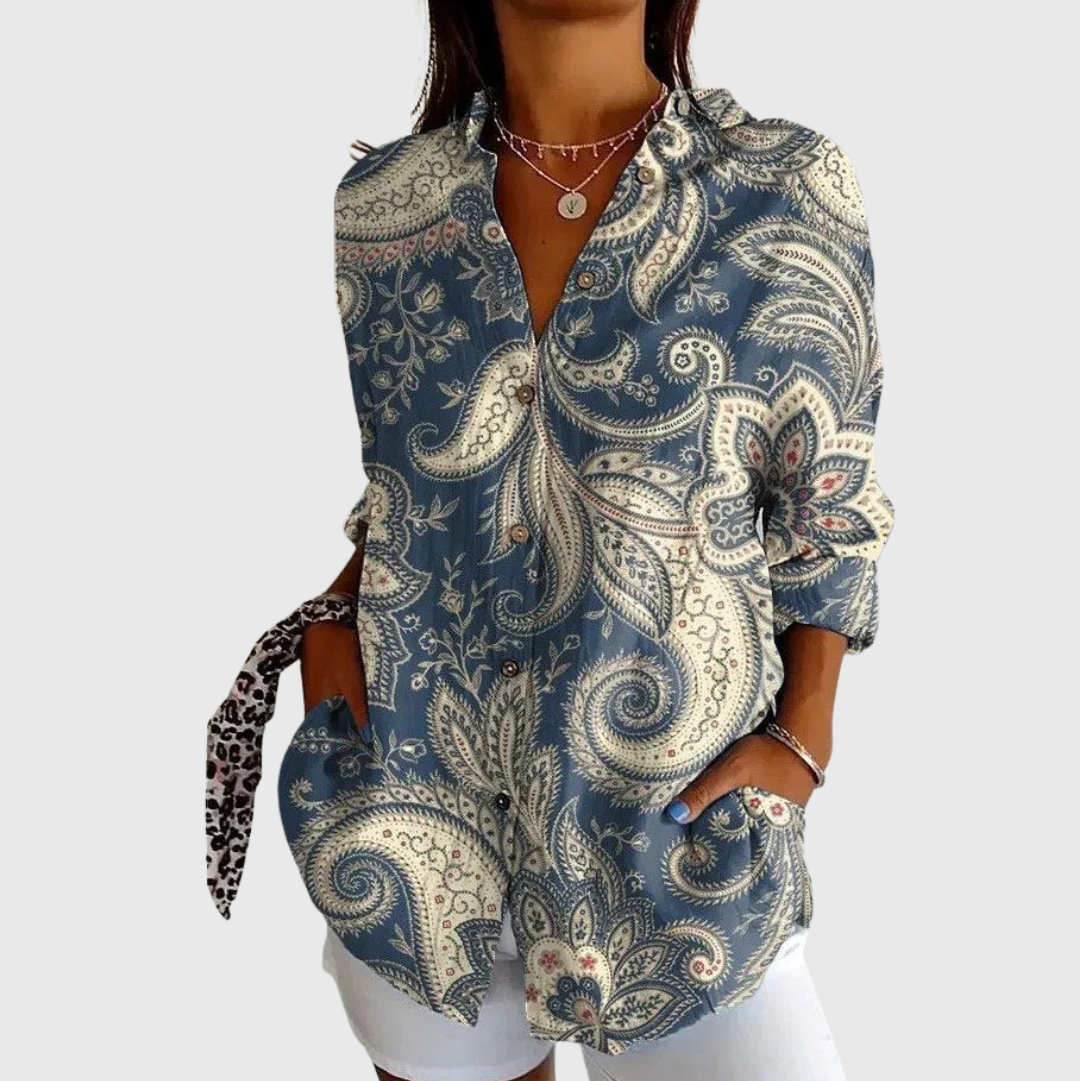 Blouse aérienne et vibrante avec motif