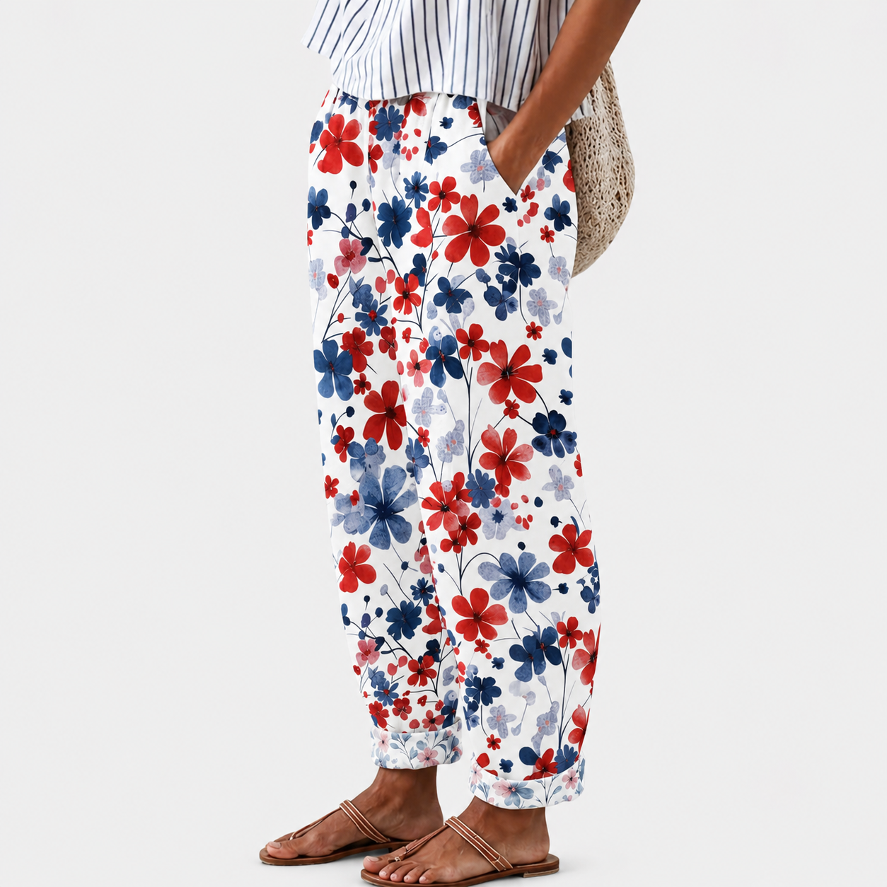 Coastal Bloom Relaxed Fit Pants