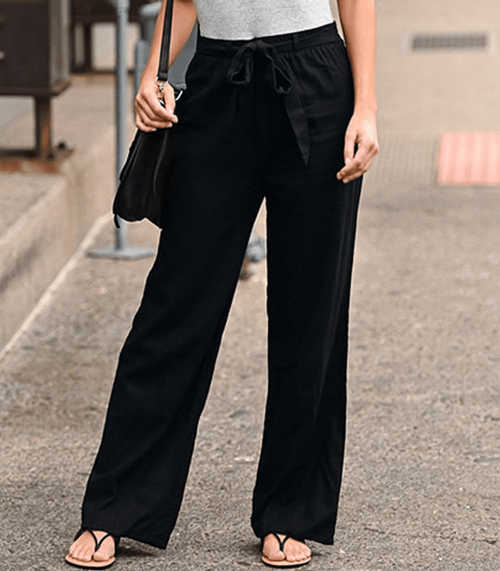 Joleen - Pantalons Femme Relaxed avec Taille Élastique et Cordon de Serrage